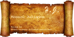 Hosszú Julianna névjegykártya