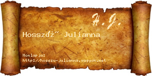 Hosszú Julianna névjegykártya